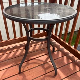 Outdoor Aluminum Framed Glass Top Round Table