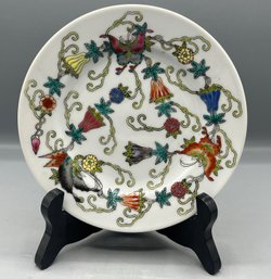 Hand Painted Porcelain Floral Pattern Plate - Made In China