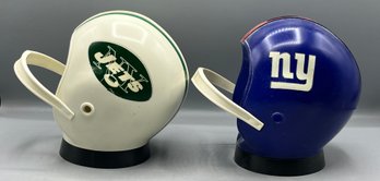 Loyal Products - NY Jets / NY Giants Helmet Coin Banks - 2 Total