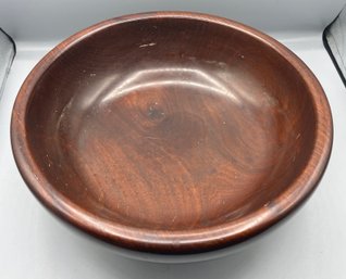 Hunt Silver Co. Solid Mahogany Serving Bowl With Sterling Silver Base - Made In Haiti