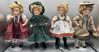 Danbury Mint Limited Edition Shirley Temple Porcelain Dolls - 4 Total
