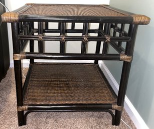 Bamboo Rattan-top End Table