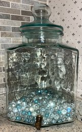 Corner Glass Dispenser With Glass Marbles