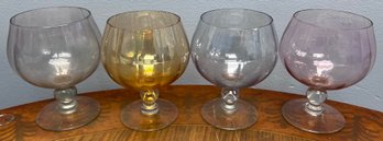 Iridescent Crystal Brandy Glasses- Set Of 4