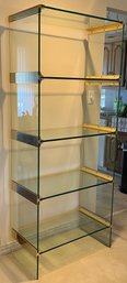 Four Shelf Brass And Glass Etagere