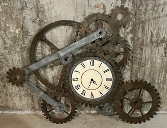 Steam Punk Metal Gears Battery Operated Wall Clock