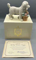 Lenox Golden Year Of Puppies Sculpture Collection Spring Flowers Puppy - Ivory Fine China Figurine - With Box