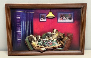 Evandale 2005 Coolidge Collection Dog Poker 3D Framed Art