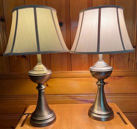 Decorative Brass Tone Table Lamps - 2 Total