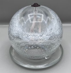 Bubble Glass Oil Lamp Hand Blown Glass With Wick- Made In Poland