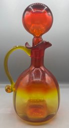Amberina Art Glass Pitcher With Stopper