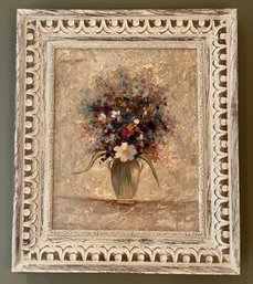 Artist Signed Oil On Canvas Framed - Floral Bouquet