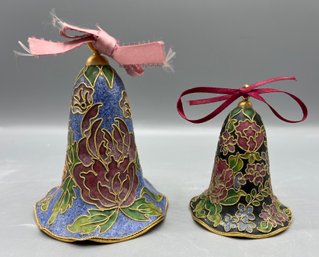 Decorative Enamel Bell Ornaments - 2 Total