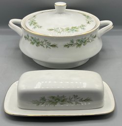 Creative Manor Fine China Butter Dish & Tureen Set - Made In Japan - 2 Piece Lot