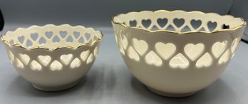 Lenox Porcelain Heart Bowls - 2 Total