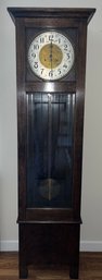 Vintage E. Ingraham & Co Solid Wood Grandfather Clock - Made In NEW HAVEN USA - Key And Weights Included
