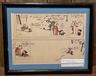 Calvin And Hobbes Comic Framed Print