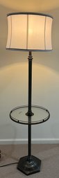 Metal 3-way Setting Floor Lamp With Glass Top Table