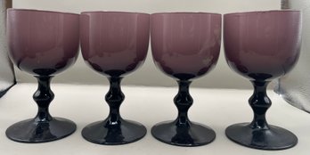 Purple Glass Goblet Set - 8 Total
