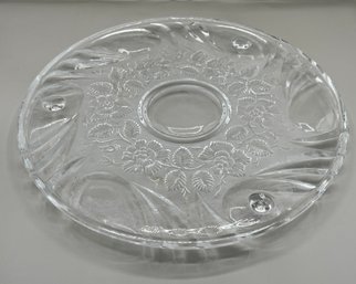 Frosted Glass Footed Serving Platter