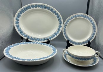 Wedgwood Ofetruria & Barlaston Embossed Queensware Tableware Set - 26 Pieces Total