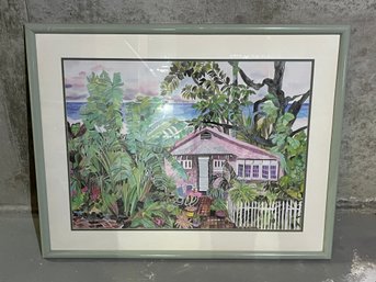 Eileen Seitz 1987 Framed Print - Tropical Beach House