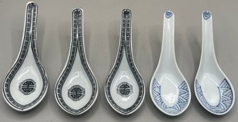 Porcelain Soup Spoons - 5 Total