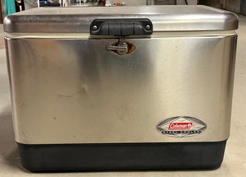 Coleman Stainless Steel Cooler With Handles And Drain Plug - Model 6150.6155