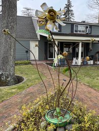 Decorative Cast Iron Flower Lawn Art