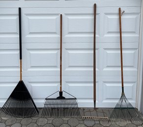 Assorted Garden Rakes - 4 Total