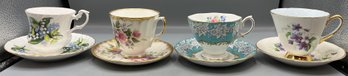 Assorted Bone China Tea Cup Sets - 4 Total - Made In England