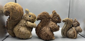 Decorative Paper Squirrel Figurines - 3 Total