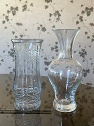 Classic Simple Clear Glass Bubble Vases- Lot Of 2