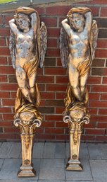 Decorative Angel Style Resin Wall Sconces - 2 Total