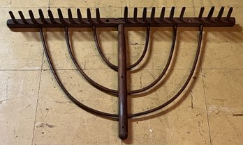 Vintage Wooden Rake Head Attachment