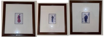 Decorative French Postcards Framed - 3 Total