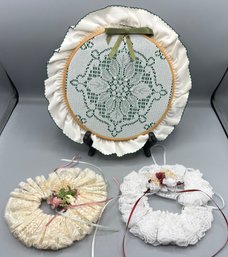 Vintage Handcrafted Decorative Doilies - 3 Total