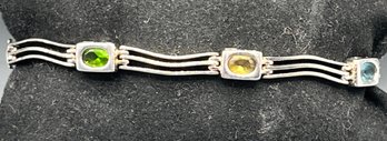 925 Silver Gemstone Bracelet - .32 OZT Total