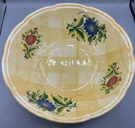 Decorative Floral Pattern Ceramic Bowl - Made In Italy
