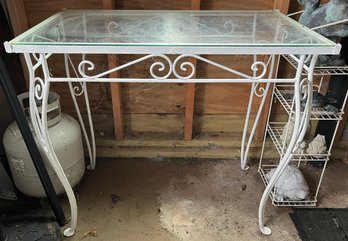 Wrought Iron Glass-top Table