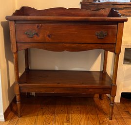 Solid Wood Console Table With Shelf & Drawer