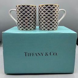 Tiffany & Co. Manhattan Blue Coffee Mug Set - 2 Total - Box Included