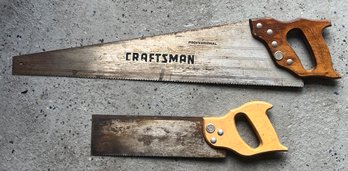 Craftsman Hand Saw With Wooden Handle Miter Saw - 2 Piece Lot