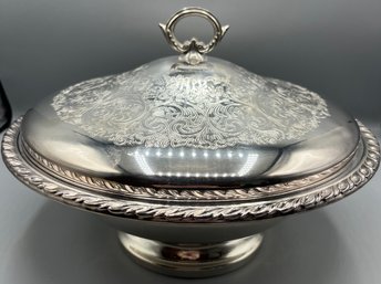 WMA Rogers Silver Plated Lidded Serving Bowl With Pyrex Glass Insert