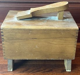 Vintage Wooden Shoe Shine Box With Polishes