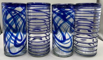 Swirl Pattern Drinking Glass Set - 4 Total