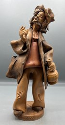 Flavo Rogliono - The Traveler - Signed Terracotta Sculpture