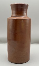 Antique Brown Salt Glazed Stoneware Inkwell Bottle