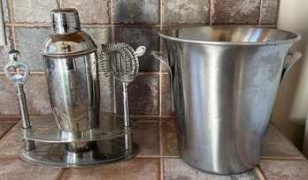Stainless Steel Barware Accessory Set - 5 Pieces Total