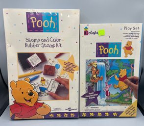 The Rubber Stamp Factory - Pooh Stamp And Color Rubber Stamp Kit / Play Set - 2 Boxes Total